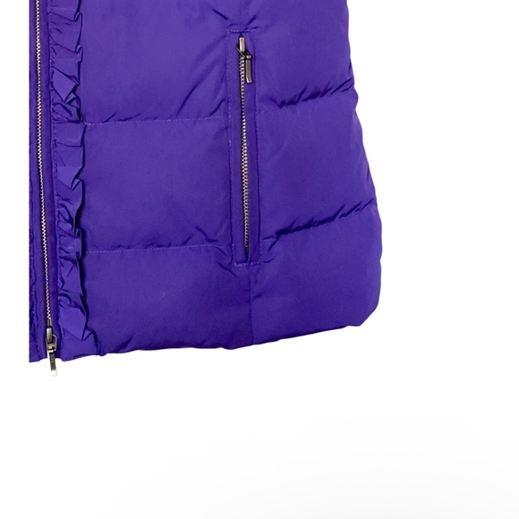 Talbots Purple Ruffled Quilted Sleeveless Full Zipper Down Vest Size S - Picture 4 of 8